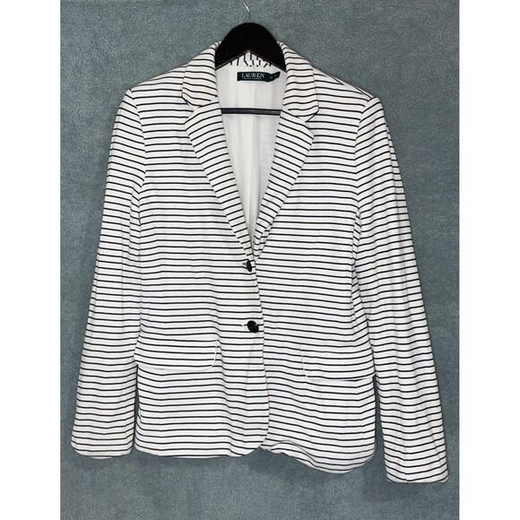 Ralph Lauren Blazer Jacket XL Stripes Minimalist Capsule Corpcore Work Nautical - Picture 1 of 13